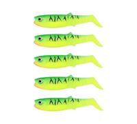 5 Pcs T-tail plastica morbida attratti di pesca realistico Swimbaits Multi-colore realistico ischia di pesca per acqua dolce Bass Pike Trout