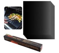 5 Pcs Tappetini Da Barbecue Accessori Barbecue, Bbq Griglia Tappetini,Tappetino Barbecue Resistente Al Calore Antiaderente, Riutilizzabili Tappeto,Per Griglia Gas Carbone Forno Griglia Elettrica