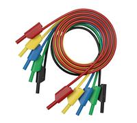 5 Pcs Tappi Banana Da 4 Mm Set Cavi Prova Set Cavi Estensione Multimetro Sicurezza In Silicone In PVC Per I Test Elettronici Test Elettrici Elevati Elettrici