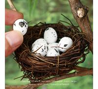 5 Pcs Uccelli Finti Decorazioni Per L'albero Nidi Rattan Nido Tessuti Mano