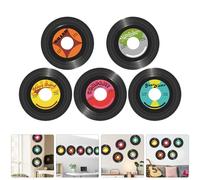 5 Pcs Vinili Da Parete Decalcomanie Muro Dischi Vinile Decorativi