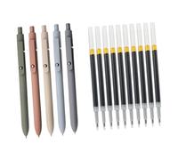 5 penne a inchiostro gel, punta da 0,42 mm, penna gel retrattile, con 10 ricariche, ad asciugatura rapida, per scrivere appunti, prendere appunti, per studenti