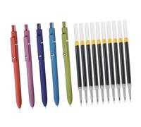 5 penne a inchiostro gel retrattili con punta da 0,42 mm, con 10 ricariche, ad asciugatura rapida, per scrivere appunti e diari per studenti