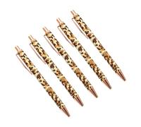 5 penne a sfera con clip retrattile, con stampa leopardata, penna a sfera per firma scrittura Smoohtly Guest Sign in Pen