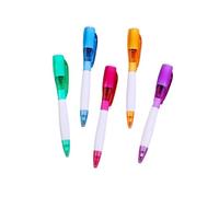 5 penne a sfera con torcia luminosa | cancelleria personalizzata per studenti - viola