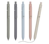 5 penne a sfera neutre retrattili, penne gel nere da 0,5 mm, inchiostro ad asciugatura rapida e liscia, cancelleria per ufficio e scuola, schizzi, illustrazioni e note possono essere utilizzate