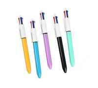 5 penne a sfera retrattili, multicolore, 4 colori in 1, penna a sfera