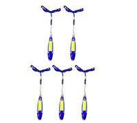 5 penne adesive portatili con penna a sfera con luce a LED e corda per appenderla per un facile accesso in riunioni o uso quotidiano. Penna portatile con carta da lettere