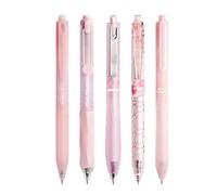 5 penne gel retrattili ad asciugatura rapida, punta da 0,5 mm, scrittura senza intoppi, per studenti e adulti, penna gel per annotare il diario