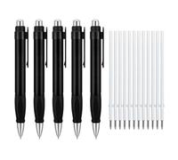 5 Penne Nere Creative E 12 Ricariche Di Ricambio, Penne A Sfera Spesse, Penne Per Strumenti Di Scrittura, Forniture Per L'Apprendimento E L'Ufficio