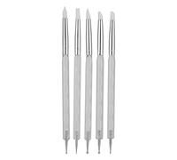 5 penne per nail art a doppia punta, ideali per dipingere le unghie e creare decorazioni fai te, con manico in acrilico. (Bianca)