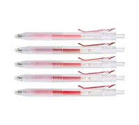 5 penne retrattili con inchiostro rosso, punta da 0,5 mm, ad asciugatura rapida, ergonomiche, per prendere appunti, diari, uso scolastico, penne retrattili, scrittura fluida