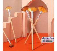5 pennelli a ventaglio per pittura, pennelli per pittura ad olio e acrilico, pennelli a ventaglio per artisti in setole di nylon con manico in legno lungo, adatti per pittura ad acrilico, ad acquarell