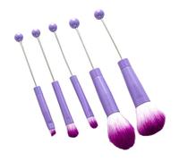 5 pennelli da trucco con perline fai da te, pennello angolato, multi funzionale, kit di pennelli cosmetici per sorelle, viola