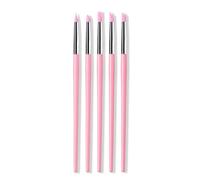 5 pennelli in silicone per nail art, per gel e ceramica, con punte morbide