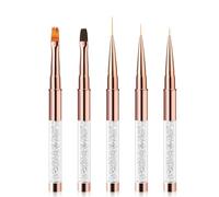 5 Pennelli Professionali per Nail Art in Set per Ricostruzione Unghie con Gel e Acrigel | Strumenti per Design Dettagliati e Semipermamente