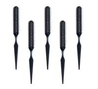 5 pennelli sintetici per parrucca, 3 file di setole metalliche, da viaggio, pettini in metallo per parrucche nere, pettine per acconciatura, pettine in acciaio (nero)
