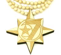 5 Percenter 7 Stella Nuovo Buona Legno Stile Pendente Con Collana con Perline