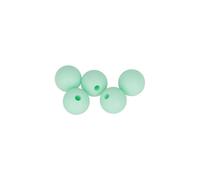 5 perle di silicone rotonde - 10 mm - verde acqua
