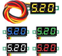 5 Pezzi 0.28 Pollici Mini Voltmetro Digital, 0-100V DC Tre Fili, Protezione Inve