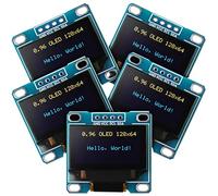 5 Pezzi 0,96 Pollici Modulo OLED 128x64 Driver Scheda Display IIC I2C Seriale Auto-Luminosa Compatibile con Arduino Raspberry PI (Blu e Giallo)
