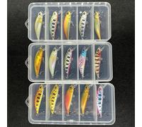 5 pezzi/1 scatola Set di esche Minnow affondanti, esche Minnow a lancio lungo, adatte per la pesca in laghi d'acqua dolce, fiumi, torrenti, stagni, pesca con esche 5 pezzi/scatolaABS