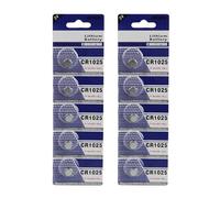 5 pezzi/10 batterie a bottone CR1025, batteria al litio CR1025 da 3 V per telecomandi, dispositivi quotidiani, prestazioni stabili, trasporto comodo