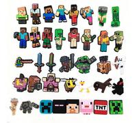 5 pezzi/10 pezzi/18 pezzi Nuovi accessori per scarpe a tema Minecraft Pixel Battle, fiori per scarpe, decorazioni per scarpe, bottoni per scarpe, accessori in morbida gomma personalizzati, bottoni in