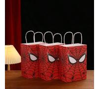5 pezzi/10 pezzi/20 pezzi Borsa regalo a tema Supereroe Marvel Spiderman, borsa in carta kraft di grande capacità per abbigliamento, gioielli, centro commerciale, adatta per feste a tema compleanno de