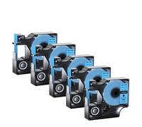 5 pezzi/10 pezzi di nastri for etichette standard da 12 mm compatibili con D-MO A45013 45010 45020 D1 Ribbon for L-belManager 100 220P Maker(5PCS Black on blue)