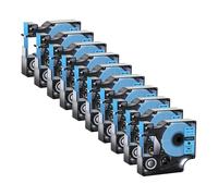 5 pezzi/10 pezzi di nastri for etichette standard da 12 mm compatibili con D-MO A45013 45010 45020 D1 Ribbon for L-belManager 100 220P Maker(10PK Black on blue)