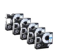 5 pezzi/10 pezzi di nastri for etichette standard da 12 mm compatibili con D-MO A45013 45010 45020 D1 Ribbon for L-belManager 100 220P Maker(5PCS Blue on white)