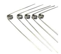5 pezzi/10 pezzi Molla di rotazione sinistra Diametro filo 0,7 mm torsione Ritorno e ripristino a forma V Giri 1/2/3/4/5 giri 304 SUS(1Lap(Left),6mm/0.7mm(90Angle))