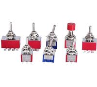 5 pezzi 10 pezzi MTS-102 103 MTS-202 203 Interruttore a levetta 6A 125VAC on su SPDT 6mm Mini interruttore DPDT on off sul cappuccio(Red MTS-403,10pcs)