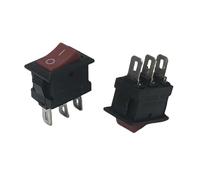 5 Pezzi 10x15mm Piccolo Interruttore A Bilanciere Mini Per Barca 6A 125V 3A 250V 2Pin/3Pin ON OFF A Scatto A Bascula(Red 3pin)