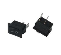 5 Pezzi 10x15mm Piccolo Interruttore A Bilanciere Mini Per Barca 6A 125V 3A 250V 2Pin/3Pin ON OFF A Scatto A Bascula(Black 2pin)