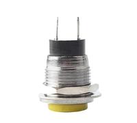 5 pezzi 12mm DS-318 interruttore a pulsante rotondo in metallo ON-OFF 2 pin senza blocco/momentaneo 3A 250VAC 6A 125V(WHITE)