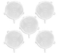 5 Pezzi 14,5CM Coperchi in Silicone Estensibile Riutilizzabili BPA Free Coperchi Silicone per Alimenti Elastici Coperchio Silicone Estensibile per Lattine Frutta Ciotole Tazze Barattoli, Rotondi