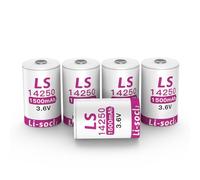 5 pezzi 14250 Batteria 1/2 AA al litio 1500mAh, 3,6V LS14250, (non ricaricabile)