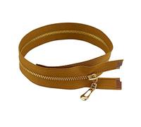 5 pezzi 15/18/20/25/30/40/50/60/70cm 3# cerniera in metallo chiusura lampo chiusura lampo per borse da cucito fai da te abbigliamento accessori decorativi, Marrone, Open-End-50cm