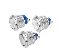 5 pezzi 16 mm pulsante di reset momentaneo interruttore a pulsante in metallo a testa piatta alta sfera terminale a vite impermeabile interruttore di alimentazione for auto(High Head,100PCS)