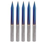5 Pezzi 2 Flauti Punte a V Scanalature Diritte Punte a V Punta Strumenti Per Incisione Blu 4 x 0,3 x 30 mm