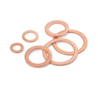 5 pezzi 2 mm di spessore M24 25 26 27 28 29 30 32 33 mm Rondella in rame Guarnizione solida(32x42x2mm)