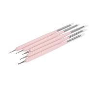 5 pezzi 2 modi Nail Dotting Pen Silicone Art Brush UV Gel Pittura Disegno Manicure Strumento per uso domestico Professionale Unghie finte Acriliche Naturali Linee Decorative Dettagli Dettagli Modelli