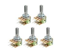5 pezzi 20 mm WH148 potenziometri 1K/2K/5K/10K/20K/50K/100K/250K/500K/1M Ohm variabile doppio giro conico rotativo resistori a pellicola di carbonio(50K Ohm)