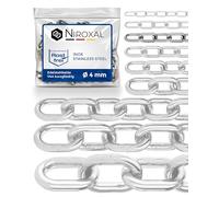 5 pezzi 200-cm = 2-metri 4-mm di spessore catena in acciaio inossidabile inox V4A a maglia corta da NietFullThings in un unico pezzo catena di ancoraggio DIN 5685 DIN 766 2-m