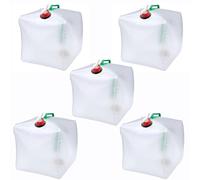 5 Pezzi 20L Tanica per Acqua Pieghevole, Contenitore per Acqua Pieghevole con Rubinetto Blackout Kit di Emergenza Brocca per Stoccaggio Acqua per Campeggio Escursionismo Attrezzatura di Emergenza