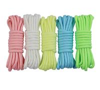 5 Pezzi 3 Metri Luminoso Corda Glow in The Dark Paracord 4mm 9 Fili Nylon Corda Fai da Te da intrecciare a Mano