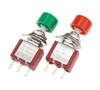 5 pezzi 3 pin C-NO-NC 6 mm mini interruttore a pulsante automatico momentaneo ON-(ON) 2 A 250 V CA/5 A 120 V CA interruttori a levetta(Red)