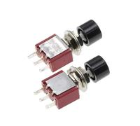5 pezzi 3 pin C-NO-NC 6 mm mini interruttore a pulsante automatico momentaneo ON-(ON) 2 A 250 V CA/5 A 120 V CA(Black)